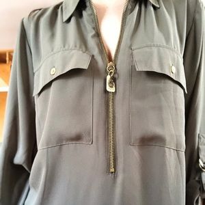 Michael Kors Army Green Tunic Blouse